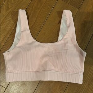 ZYIA Light Pink Pinstripe Scoop Bralette